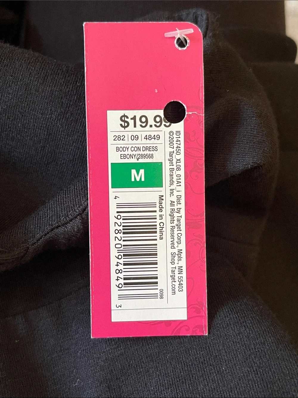 Xhilaration Ebony Body Hugging Dress Size Medium NWT